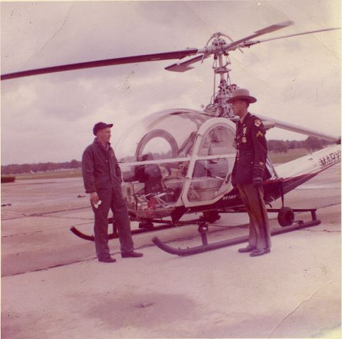 Picture of first helicopter in the Maryland State Police Aviation